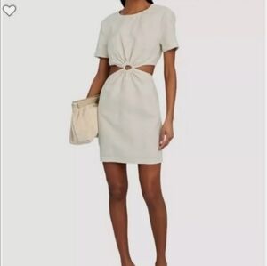 STAUD EPONA LINEN MINI DRESS XS